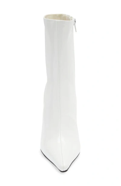 Jeffrey Campbell Combass Bootie In White Crinkle Pat Gold