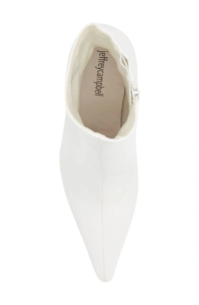 Jeffrey Campbell Combass Bootie In White Crinkle Pat Gold