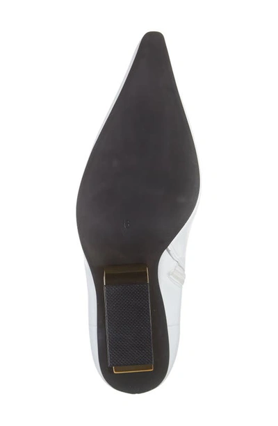 Jeffrey Campbell Combass Bootie In White Crinkle Pat Gold