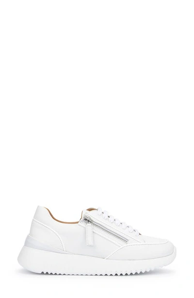 Aquatalia Claretta Zip Leather Sneaker In White ModeSens