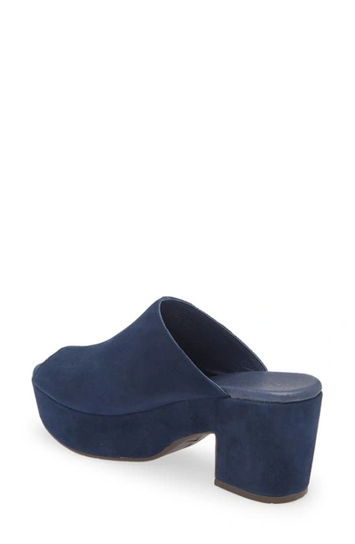 Chocolat Blu Platform Slide Sandal In Navy Suede