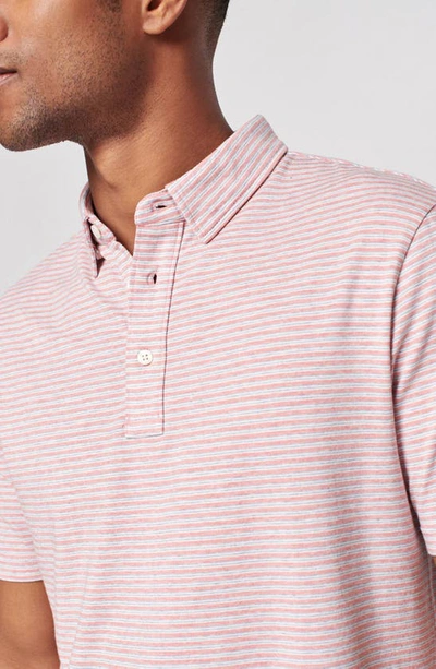Shop Faherty Movement Polo Shirt In Rose Madaket Stripe