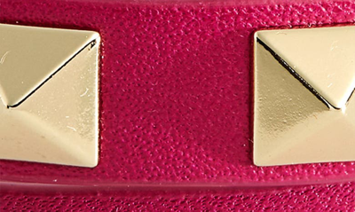 Shop Valentino Rockstud Leather Double Wrap Bracelet In Rose Violet