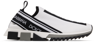 Shop Dolce & Gabbana White Sorrento Sneakers In 89697 Bianco/nero