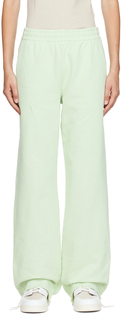 Shop Acne Studios Green Flared Lounge Pants In Pastel Green
