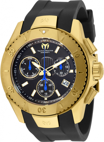 Shop Technomarine Uf6 Chronograph Quartz Black Dial Mens Watch Tm-620003 In Black,gold Tone