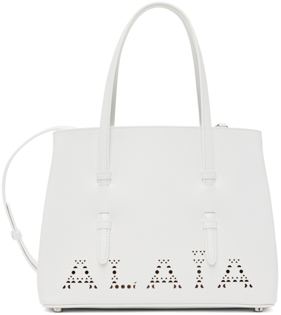 Shop Alaïa White Mina 25 Shoulder Bag In 010 Blanc Optique