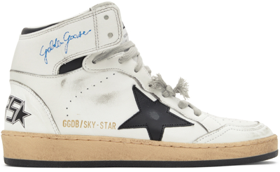 Shop Golden Goose White Sky Star Sneakers In 10283 White/black