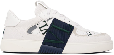 Shop Valentino Off-white & Navy Vl7n Sneakers In 6tp Bianco/marine-en