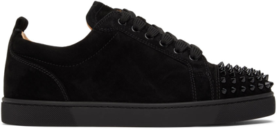 Shop Christian Louboutin Black Louis Junior Spikes Low-top Sneakers In Cm53 Black/black