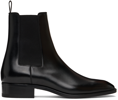 Shop Christian Louboutin Black Samson Chelsea Boots In Bk01 Black