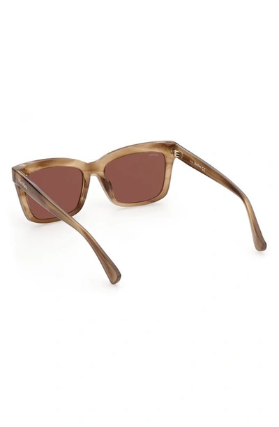 Shop Max Mara 55mm Rectangular Sunglasses In Light Brown/ Other / Brown