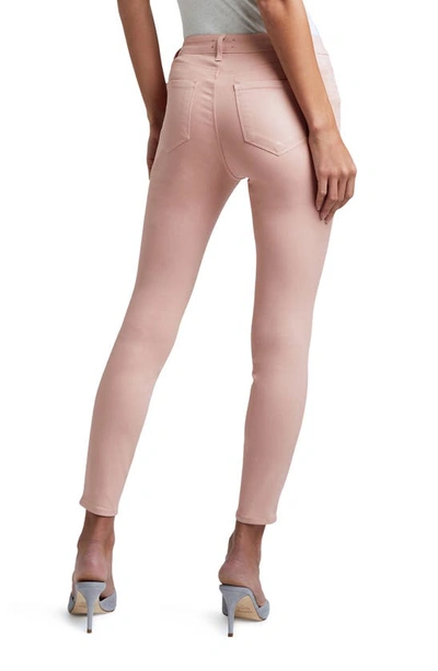 Shop L Agence Margot Coated Crop High Waist Skinny Jeans In Dusty Pink Coated