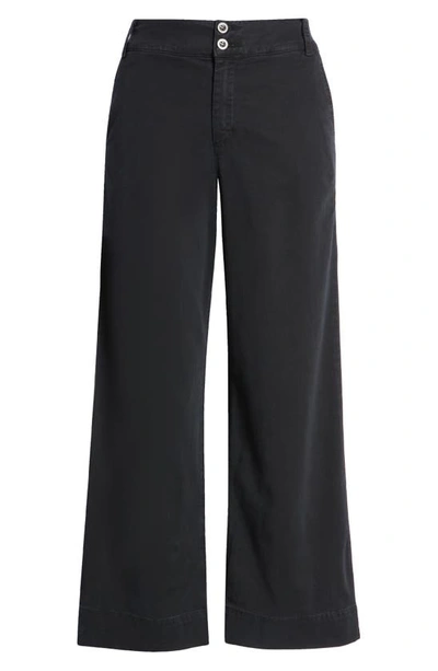 Shop Bella Dahl Saige Wide Leg Crop Pants In Soft Black