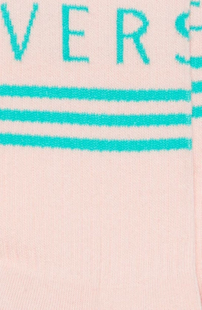 Shop Versace '90s Logo Crew Socks In English Rose Turquoise