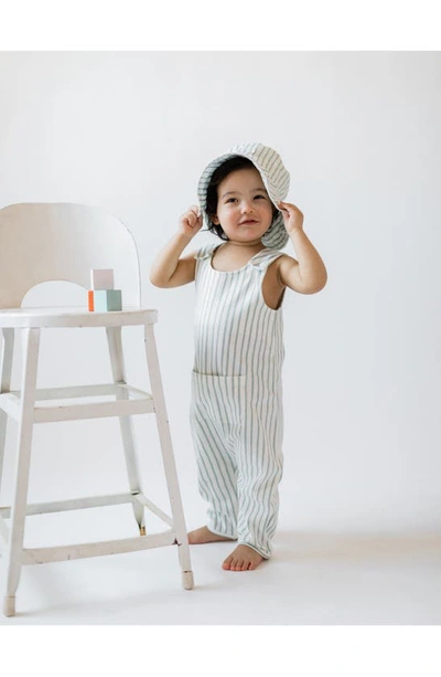 Shop Pehr Stripes Away Organic Cotton Overalls In Blue3