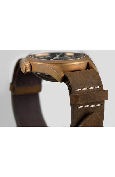 Hamilton Men's Swiss Mechanical Khaki Field Brown Leather Strap Watch 38mm In Brown