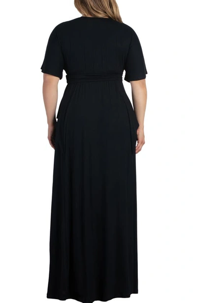 Shop Kiyonna Indie V-neck Fit & Flare Dress In Black Noir