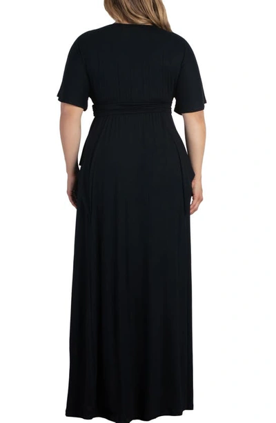 Kiyonna Indie V-neck Fit & Flare Dress In Black Noir