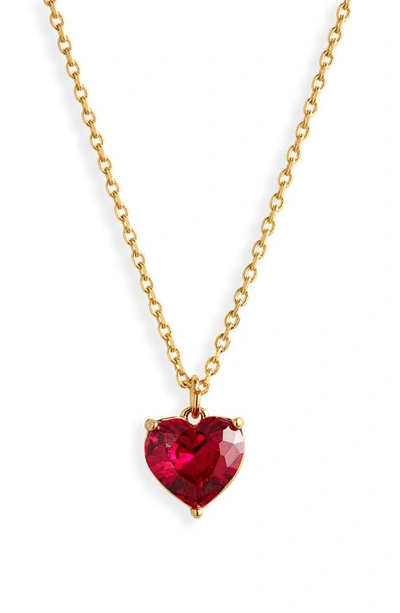 Shop Kate Spade New York My Love Birthstone Heart Pendant Necklace In Ruby
