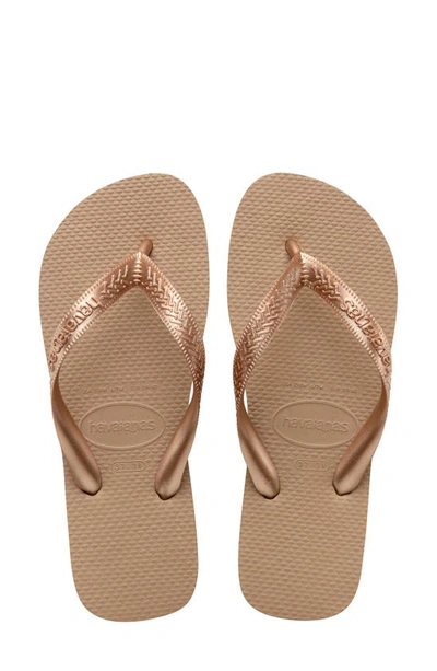 Shop Havaianas Top Tiras Flip Flop In Rose Gold