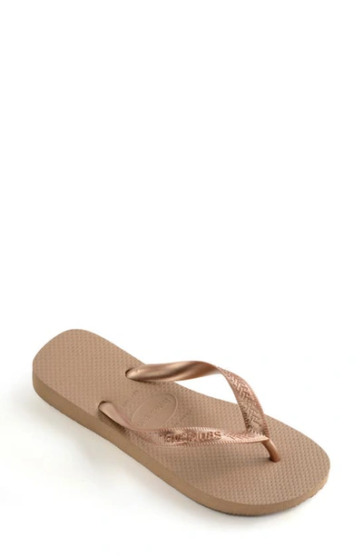 Shop Havaianas Top Tiras Flip Flop In Rose Gold