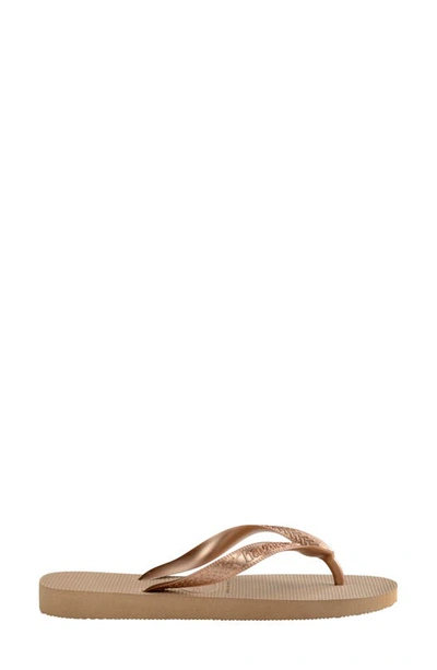 Havaianas Top Tiras Flip Flops In Rose Gold