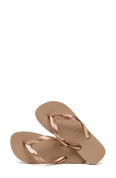 Havaianas Top Tiras Flip Flops In Rose Gold