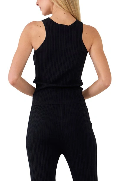 Grey Lab Slick Rib Cutaway Tank In Black