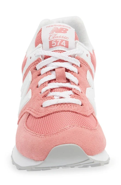 Shop New Balance 574 Classic Sneaker In Natural Pink/ White