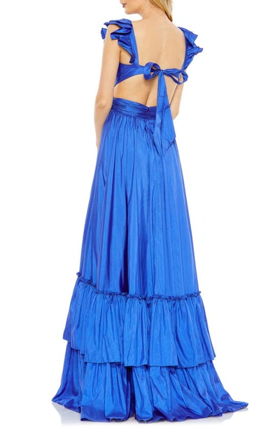 Shop Mac Duggal Sweetheart Neck A-line Tiered Gown In Cobalt