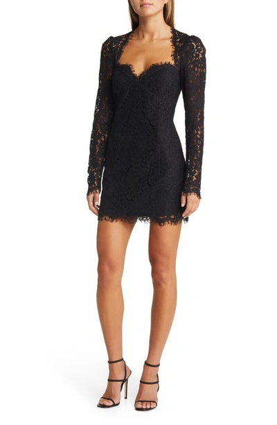Shop Bardot Aurora Long Sleeve Lace Minidress In Black