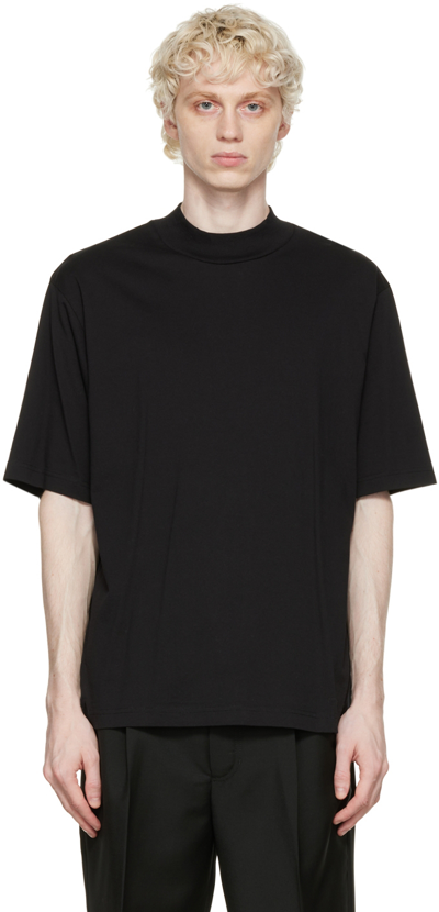 Shop Acne Studios Black Mock Neck T-shirt In 900 Black