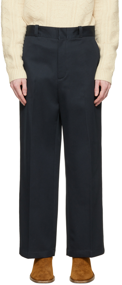 Shop Acne Studios Navy Casual Trousers In Bg3 Navy