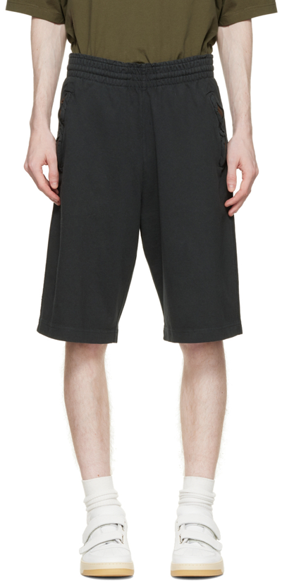 Shop Acne Studios Black Sweat Shorts In 900 Black