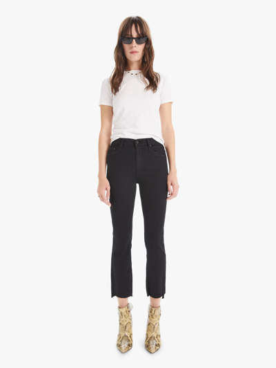 Shop Mother The Insider Crop Step Fray Not Guilty Jeans In Black