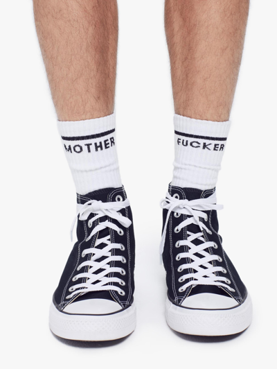 Shop Mother One Small Step For Mankind Mf Mens Socks In White