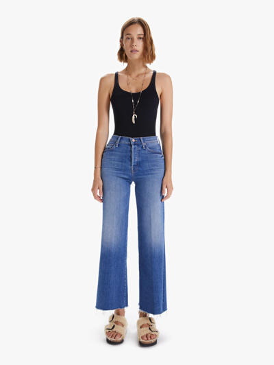 Shop Mother The Tomcat Roller Fray A Groovy Kind Of Love Jeans In Blue