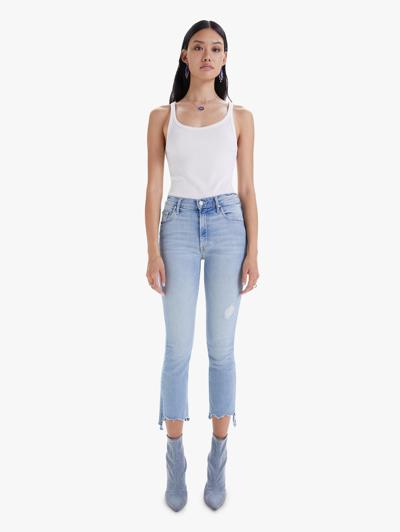 Shop Mother The Insider Crop Step Chew Outerspace Jeans In Blue