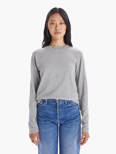 Shop Velva Sheen Rolled Long Sleeve T-shirt In Grey
