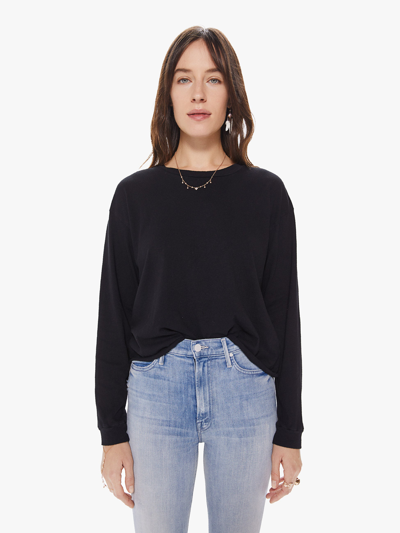 Shop Mother The L/s Slouchy Cut Off T-shirt In Black - Size X-large