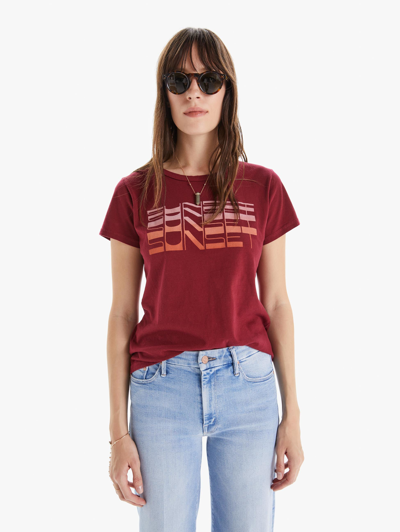 Shop Mother The Itty Bitty Goodie Goodie Sunset Tee Shirt In Dark Brown