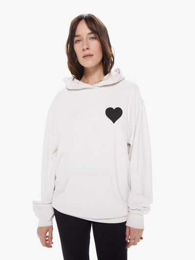 Shop Sprwmn Heart Hoodie Vintage White In Black, Size Large