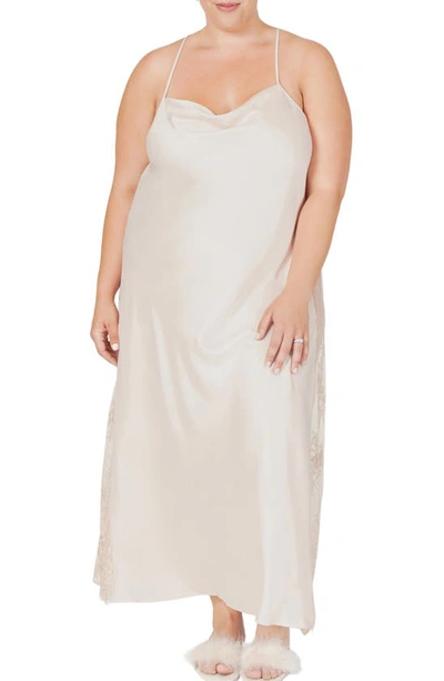 Shop Rya Collection Darling Satin & Lace Nightgown In Champagne