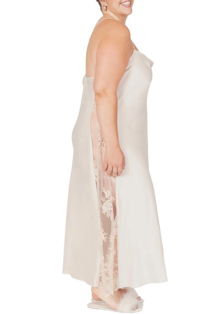 Rya Collection Plus Size Darling Lace-inset Nightgown In Champagne
