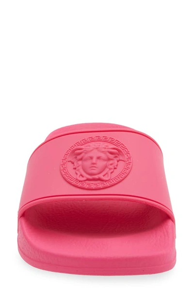 Shop Versace Kids' Palazzo Medusa Slide Sandal In Fuchsia