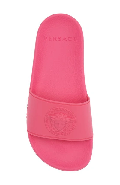 Shop Versace Kids' Palazzo Medusa Slide Sandal In Fuchsia