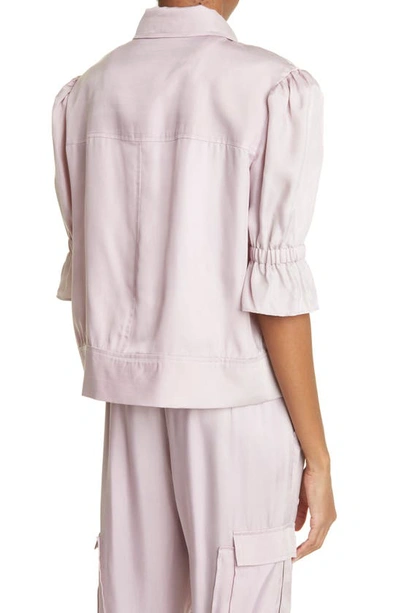 Shop Cinq À Sept Holly Ruffle Sleeve Jacket In Pink Sand