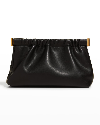 Shop Nanushka The Bar Micro Faux-leather Clutch Bag In Black