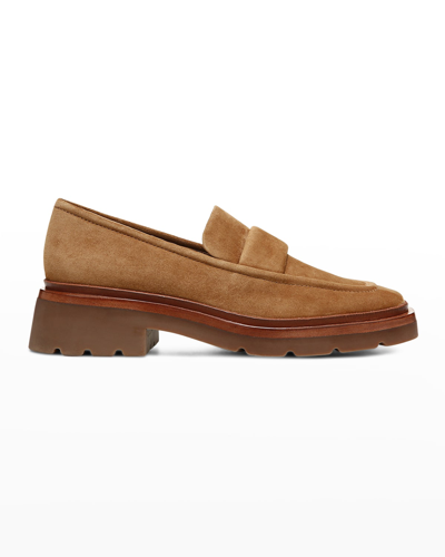 Shop Vince Robin Suede Loafers In Light Fawn
